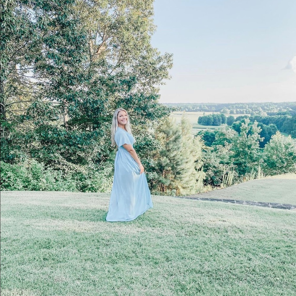 Dusty blue dress